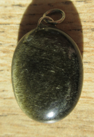 Goud obsidiaan hanger (K49)
