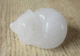 Liggende kat Witte kwarts (#63)