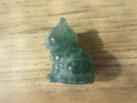 Kat zittend Fluoriet groen (#578)