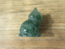 Kat zittend Fluoriet groen (#578)