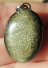 Goud obsidiaan hanger (K49)