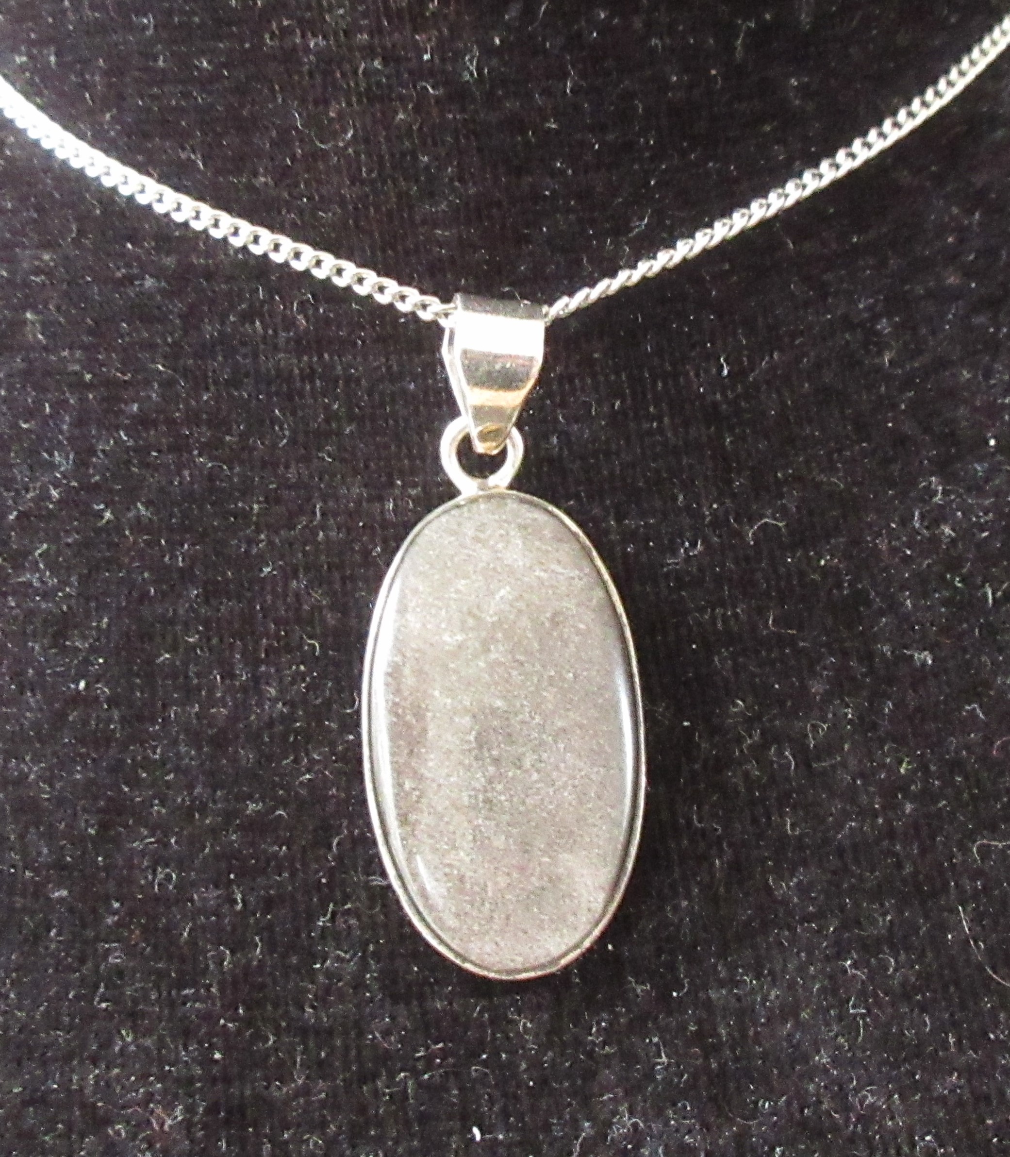 Zilver Obsidiaan hanger (K73)