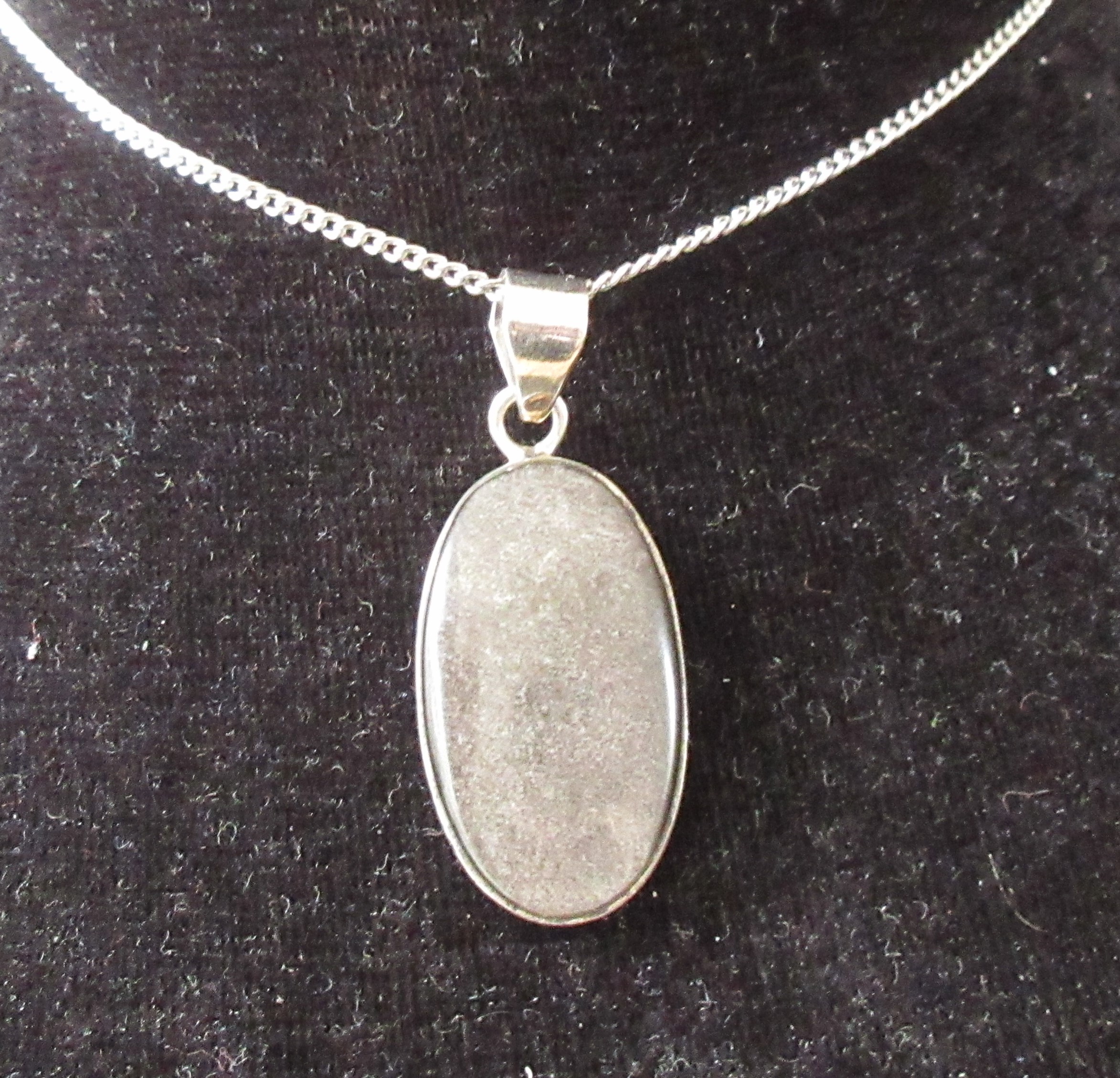 Zilver Obsidiaan hanger (K73)
