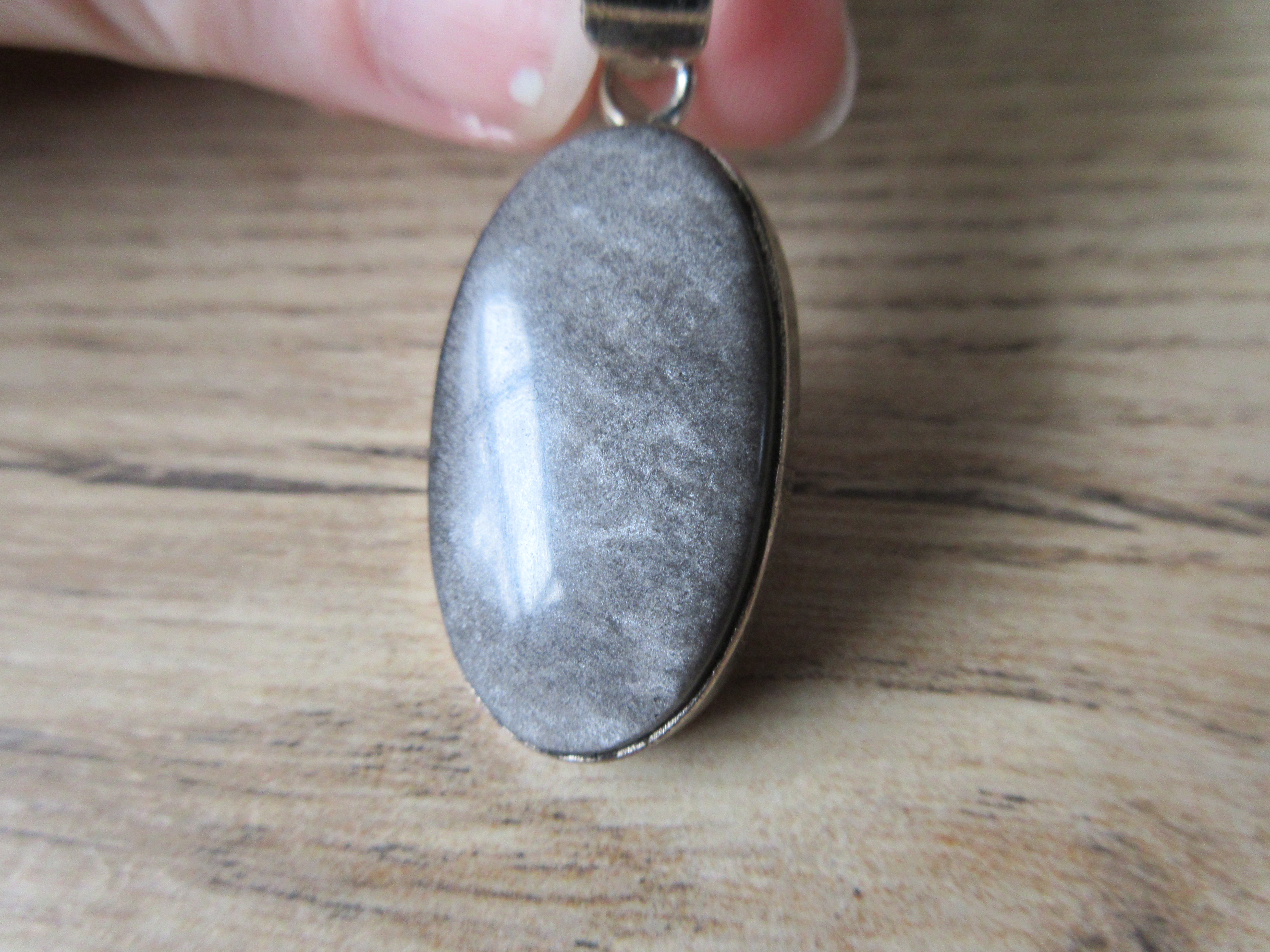 Zilver Obsidiaan hanger (K73)