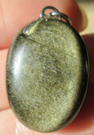 Goud obsidiaan hanger (K49)