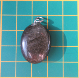 Goud obsidiaan hanger (K49)