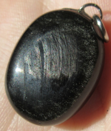 Zilver obsidiaan hanger (K48)
