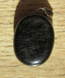 Zilver obsidiaan hanger (K48)