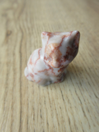Zittende kat groot Red web Picasso jaspis (#70)