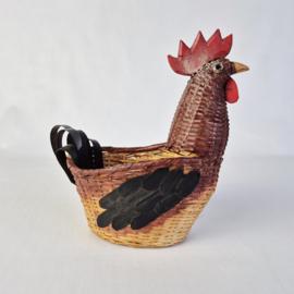 Vintage rotan kippenmandje