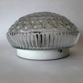 Vintage plafonniere, jaren 60 plafondlamp, helder glas