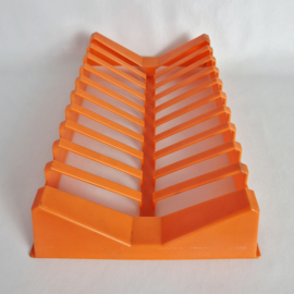 Vintage kunststof bordenrek oranje