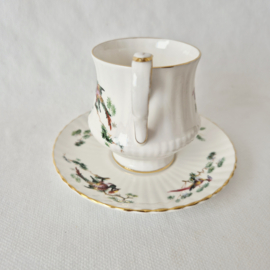 Set van 2 vintage Royal Windsor koffie kopjes | Dames en heren kop en schotel