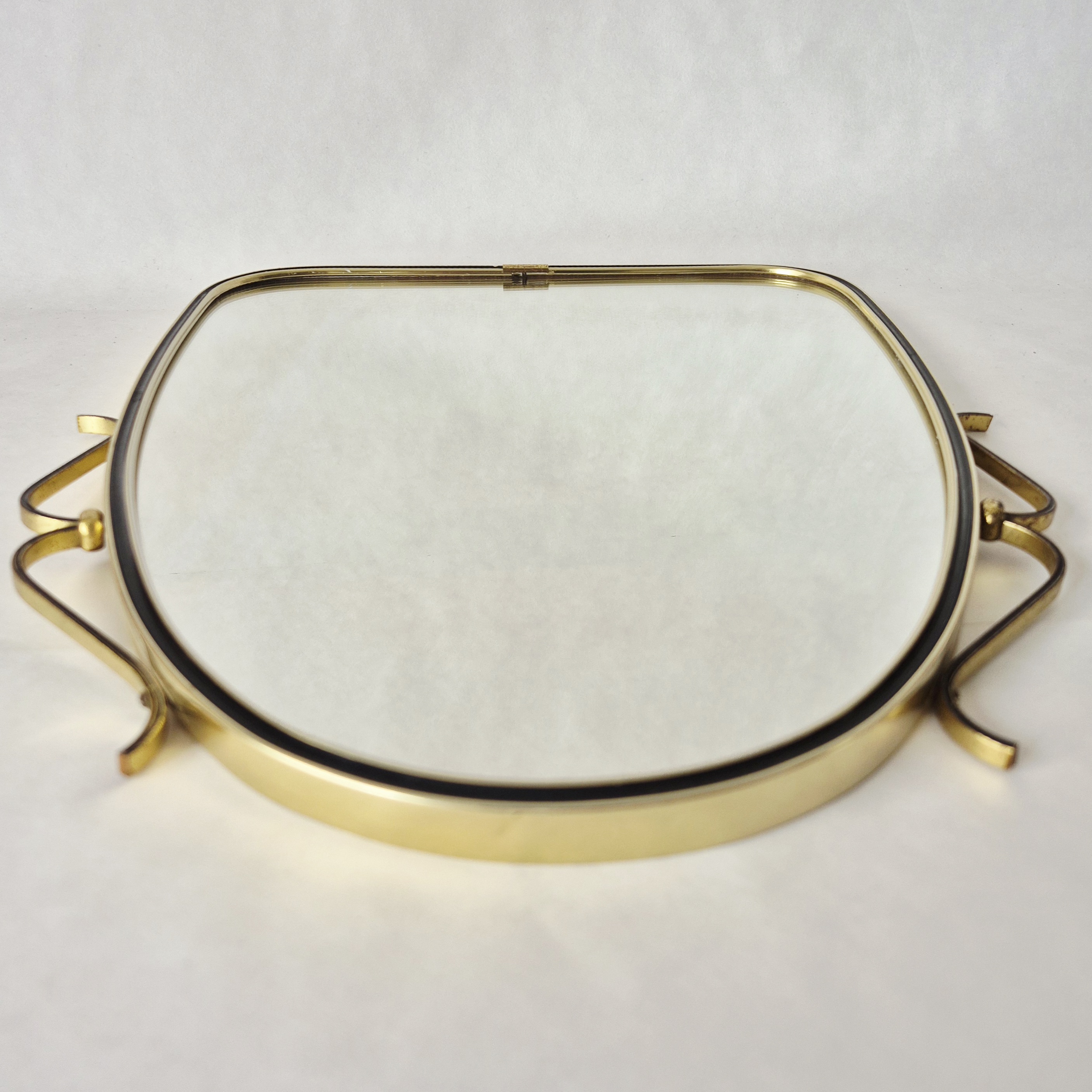 Jaren 60 messing spiegel | Vintage MCM wandspiegel | Mid-century modern spiegel