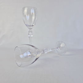 Set kristallen wijnglazen |  Vintage kristallen glazen met bewerkte voet