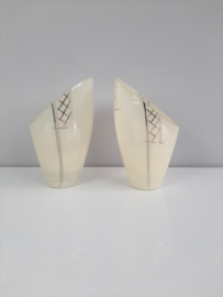Jaren 60/70 lampenkap beige met goud