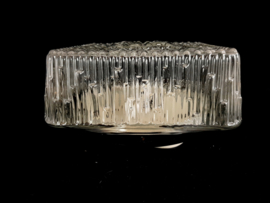 Grote jaren 60 glazen plafondlamp, vierkante, vintage plafonniere