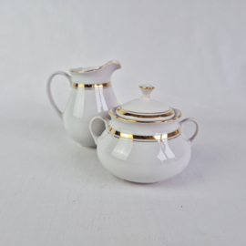 Bohemia porseleinen suikerpot en melkkan