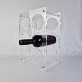 Vintage plexiglas | Perspex wijnrek voor 6 flessen