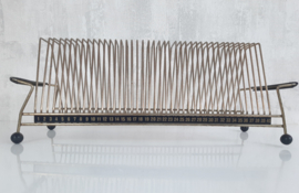 Jaren 70 LP rek, vintage standaard met 40 sleuven, platenrek
