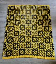 Jaren 60 wollen deken | Vintage deken met grafisch patroon | 100% zuiver wol | MCM deken