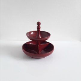 Jaren 70 snacktoren Emsa, pindaset, space age design, vintage snackset