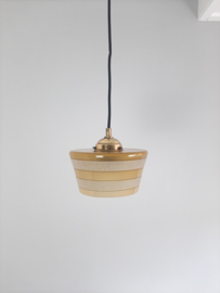 Art Deco glazen hanglamp oker