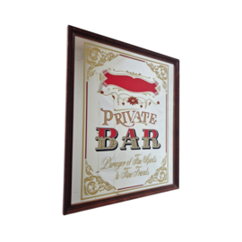 Vintage “Private Bar” spiegel | Pub/Bar decor | Reclamebord