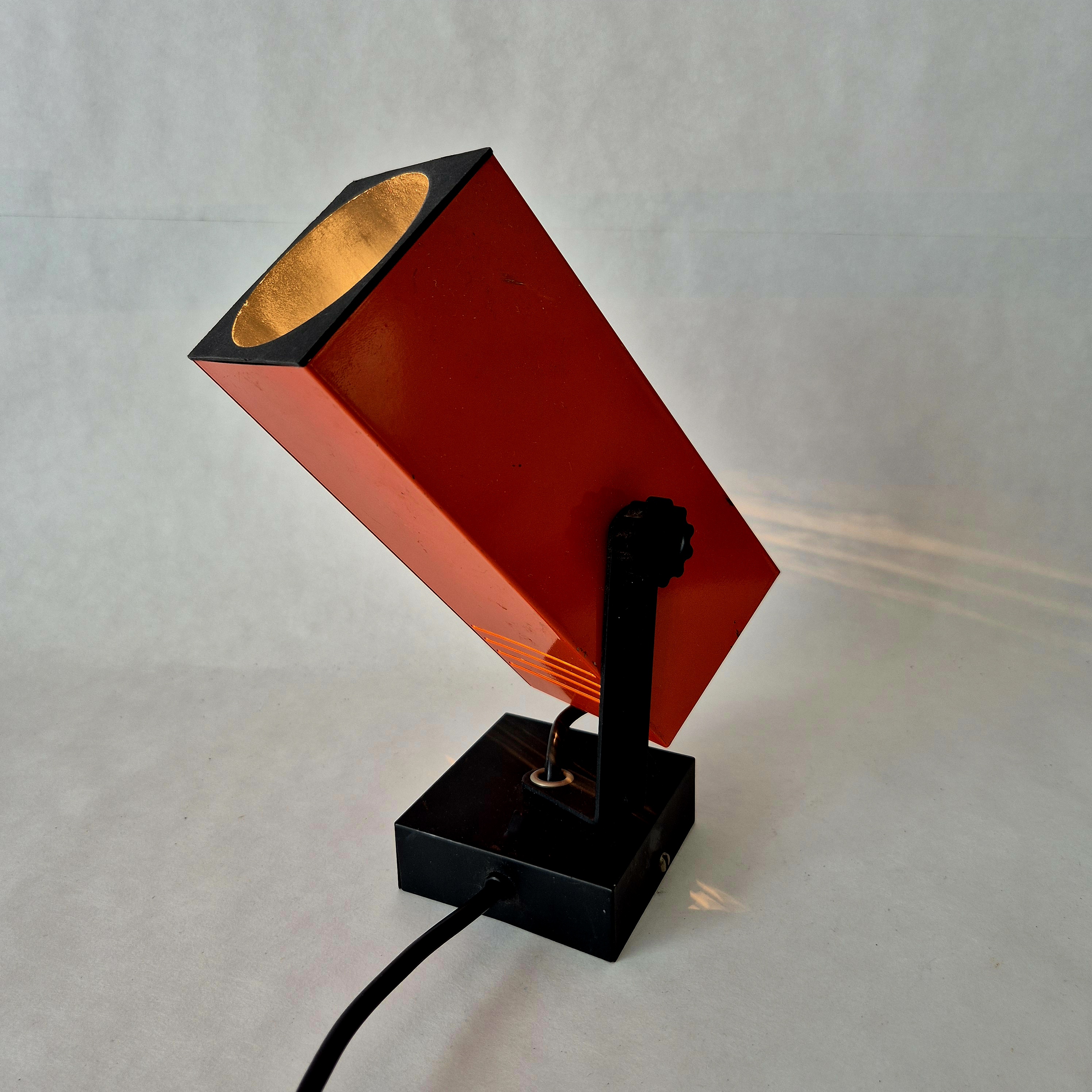 Oranje vierkante spot | Vintage jaren 70 wand of plafondlamp