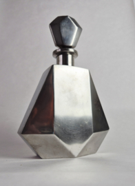 Vintage LG Étains 97% Tin Geometrische Fles | Vintage decanter in Art Deco stijl