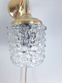 Wandlamp vintage glazen kap met nieuw armatuur