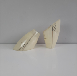 Jaren 60/70 lampenkap beige met goud