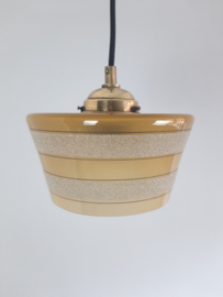 Art Deco glazen hanglamp oker