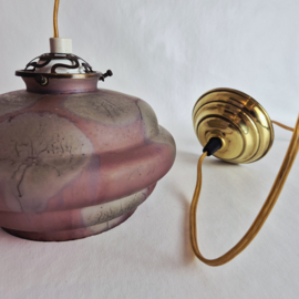 Art Deco glazen hanglampen set van 2