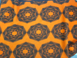 Vintage jaren 70 deken | Dralon deken | bruin/oranje | Bloem decor