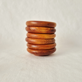 Houten pindaset uit de jaren 50 | 8 delige serveerset
