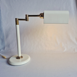 Vintage Design  Bureau Lamp Wit & Goud