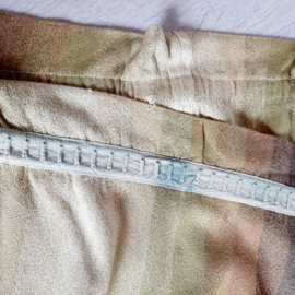 Vintage gordijnen, jaren 50 raambekleding groen, bruin. 210 cm x 285 cm