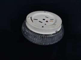 Vintage plafonniere, jaren 60 plafondlamp, helder glas