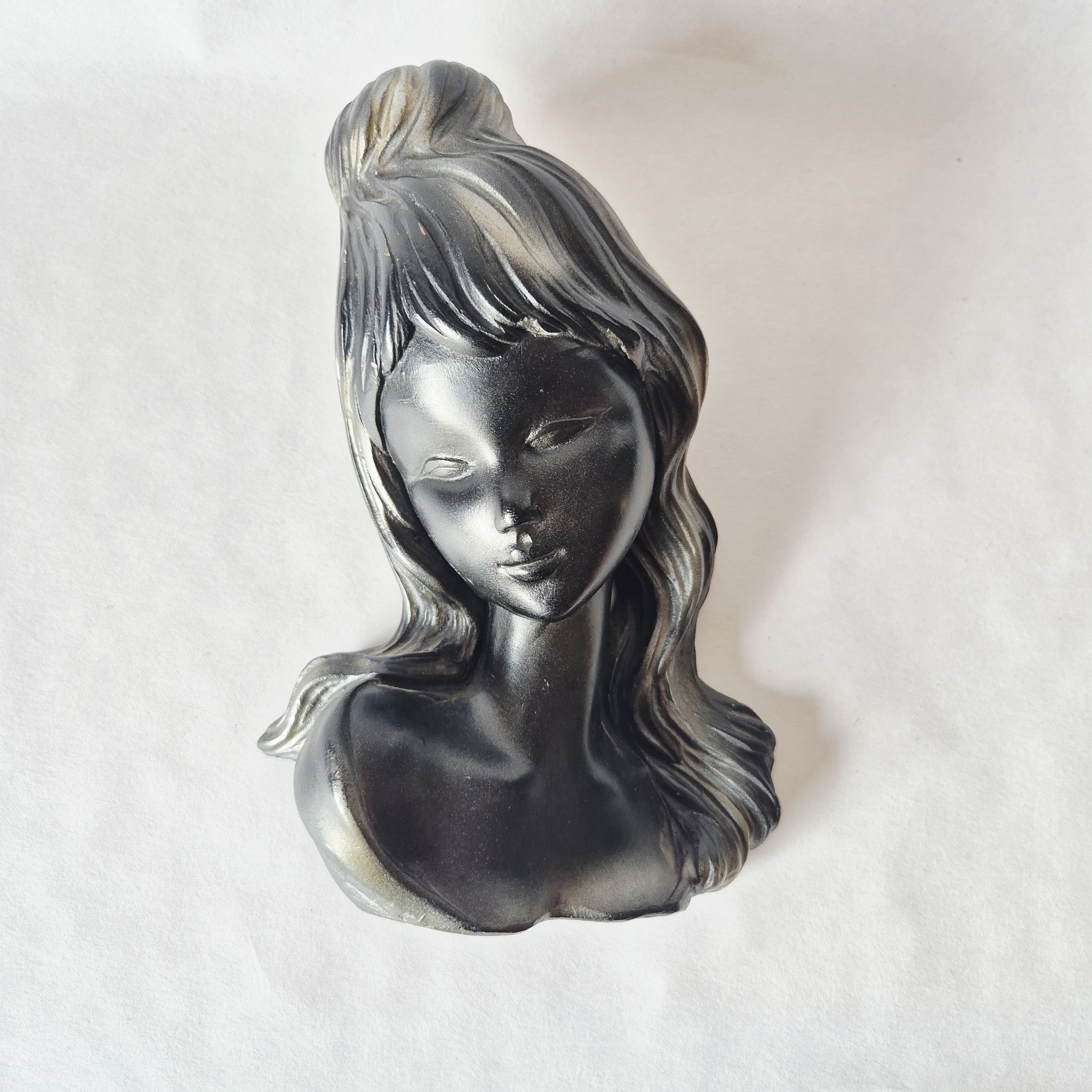 Jaren 50 wandsculptuur | Keramisch beeld portret | Wandhanger masker