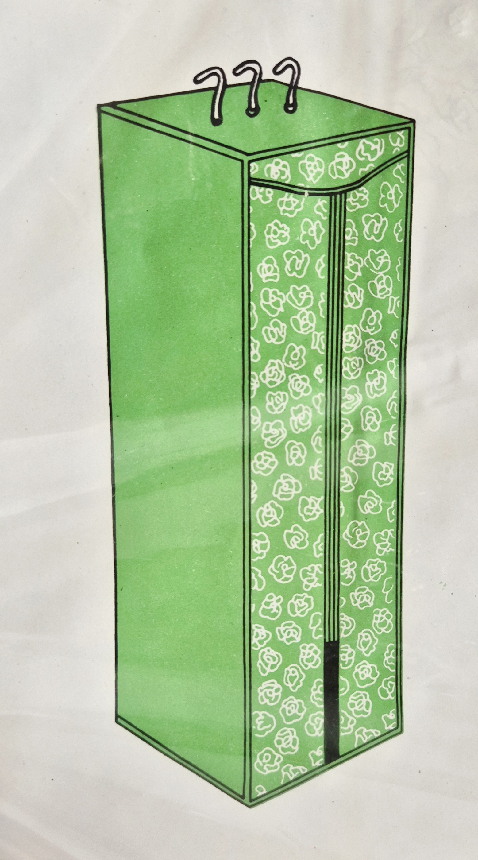 Vintage hangkast | Vinyl Jumbo Garment bag | Quilted garment bag