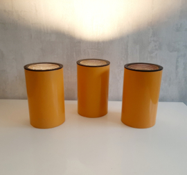 Jaren 70 spots geel, set van 3  Vintage plafondlampen