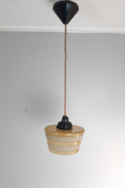 Art Deco glazen hanglamp oker