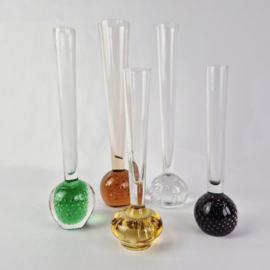 Set van 5 vaasjes bubbels | Gekleurde glazen bolvazen | Rozenvaas