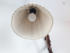 Houten wandlamp met zwenkarm | Jaren 70 schaarlamp