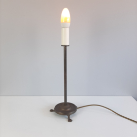 Vintage tafellamp | Jaren 90 lamp Laura Ashley | Lampenvoet op leeuwenpootjes | Dark Academia stijl