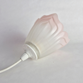 Glazen hanglamp roze | Romantische hanglamp in de vorm van een bloem