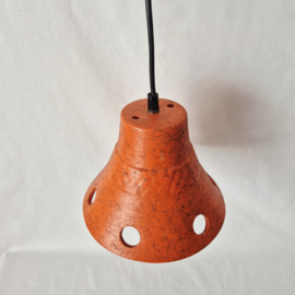 Oranje keramische hanglamp | Vintage jaren 70 lamp
