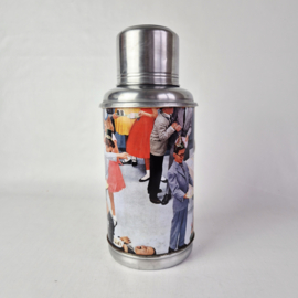 Thermoskan met vintage decoratie