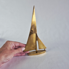 Messing Mid-Century Zeilboot | Curtis Jere-Stijl